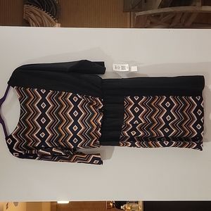 Suite 7 Geometric Print 3/4 Sleeve Dress Size 8 NWT